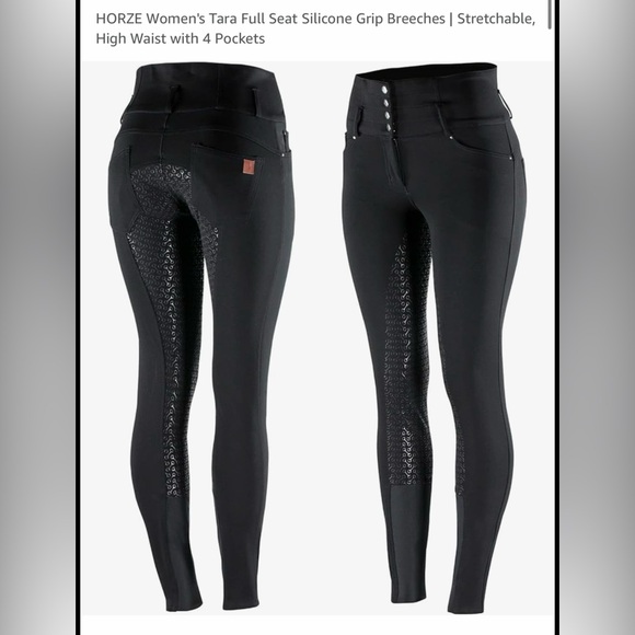 HORZE size 32 Black Silicone Grip Breeches - Picture 1 of 4